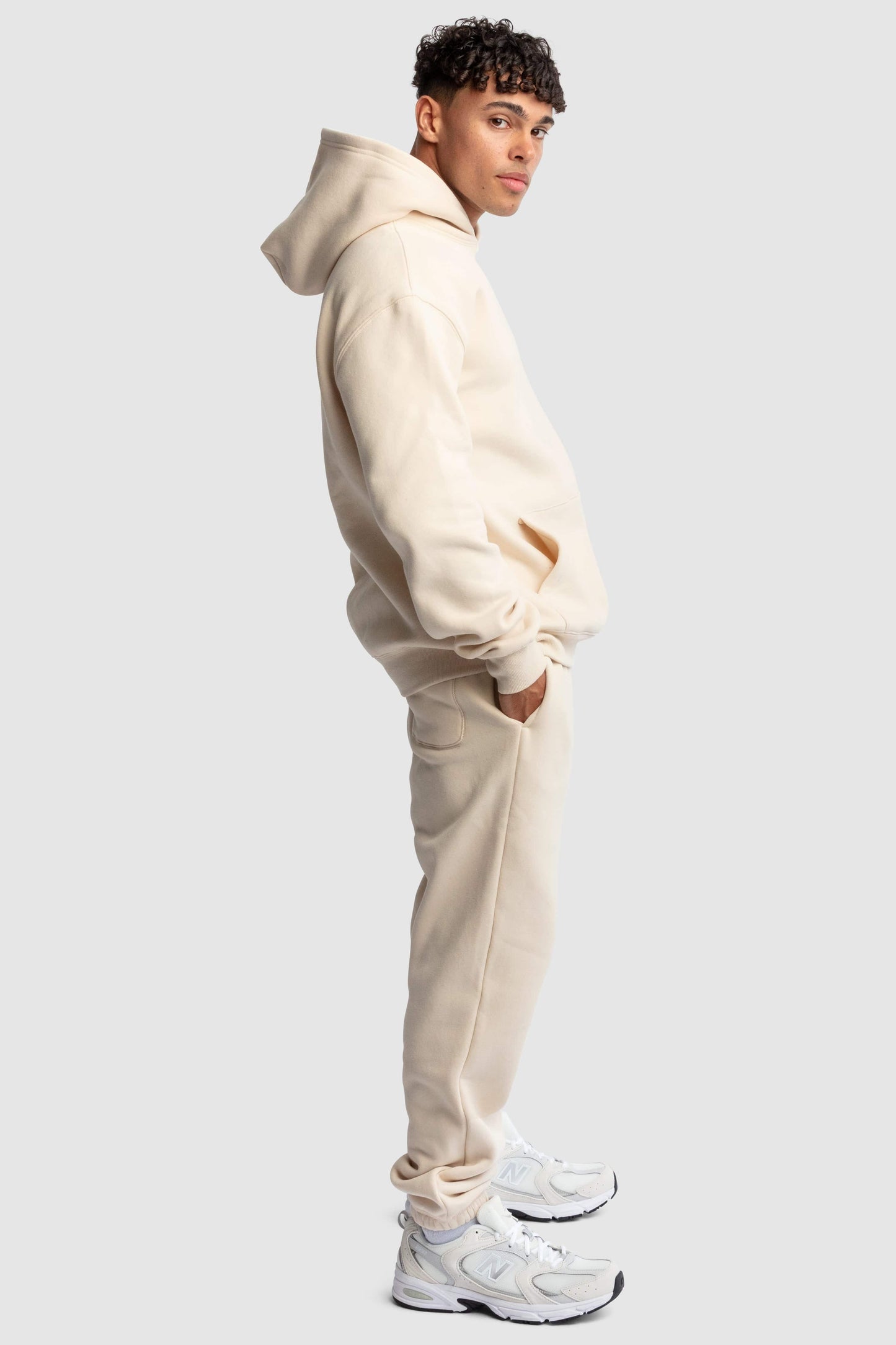 Men's DYVN Relaxed Fit Hoodie - Cream